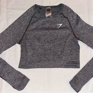NWOT Gymshark Vital Seamless Gray Long Sleeve Top Size M